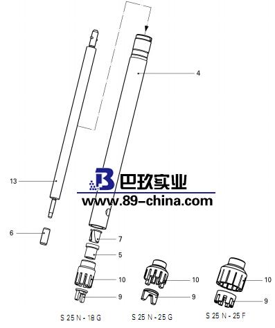 S 25 N - 18 G 分散刀头